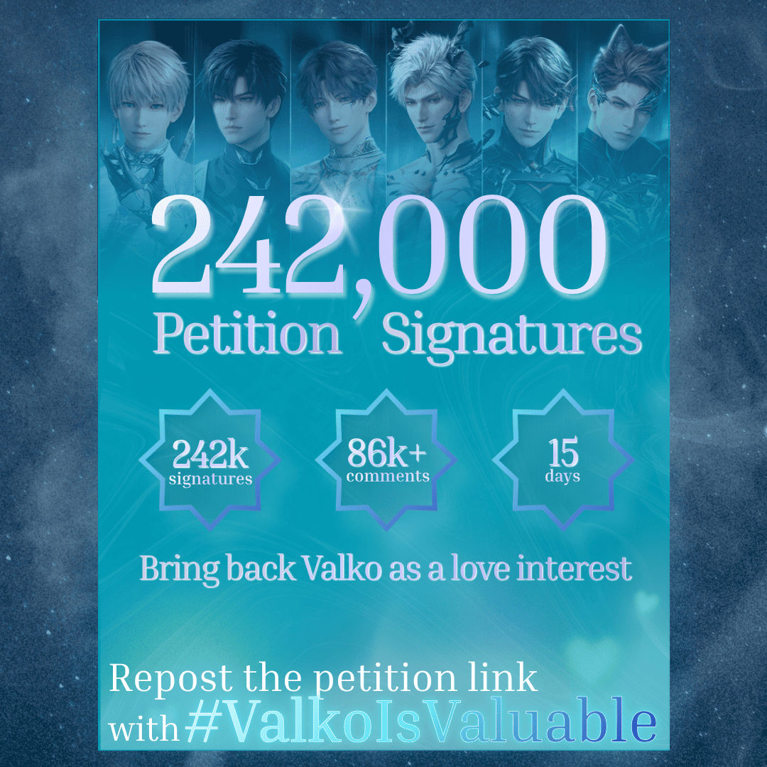 Valko 連署成果圖:242,000 份連署簽名、86k+ 留言、15 天 #ValkoIsValuable